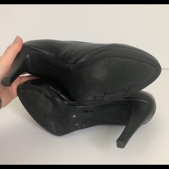 Franco Sarto black classic leather heels pumps 8 - Picture 6 of 7